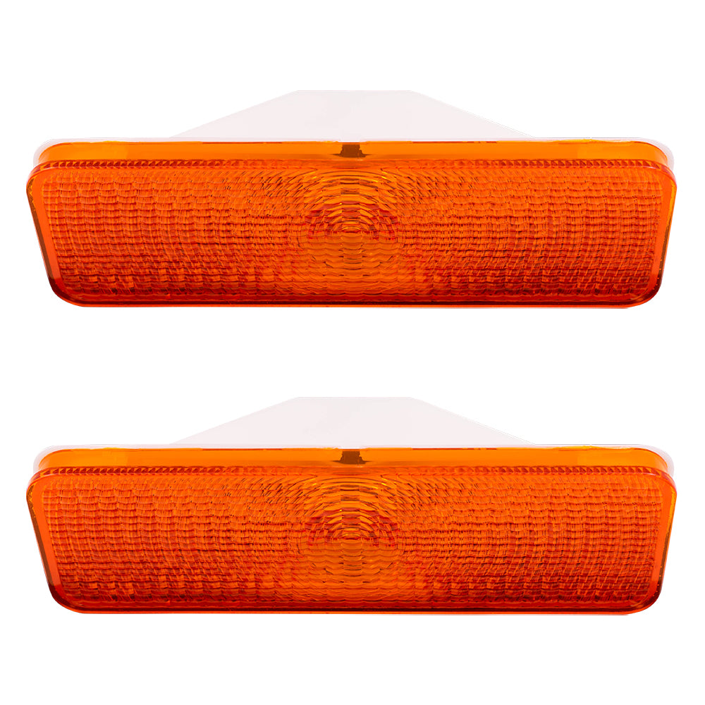 Brock Replacement Pair of Park Parking Turn Signal Marker Lights Lamps Compatible with 81-86 F100 F150 F250 F350 Pickup Truck Bronco