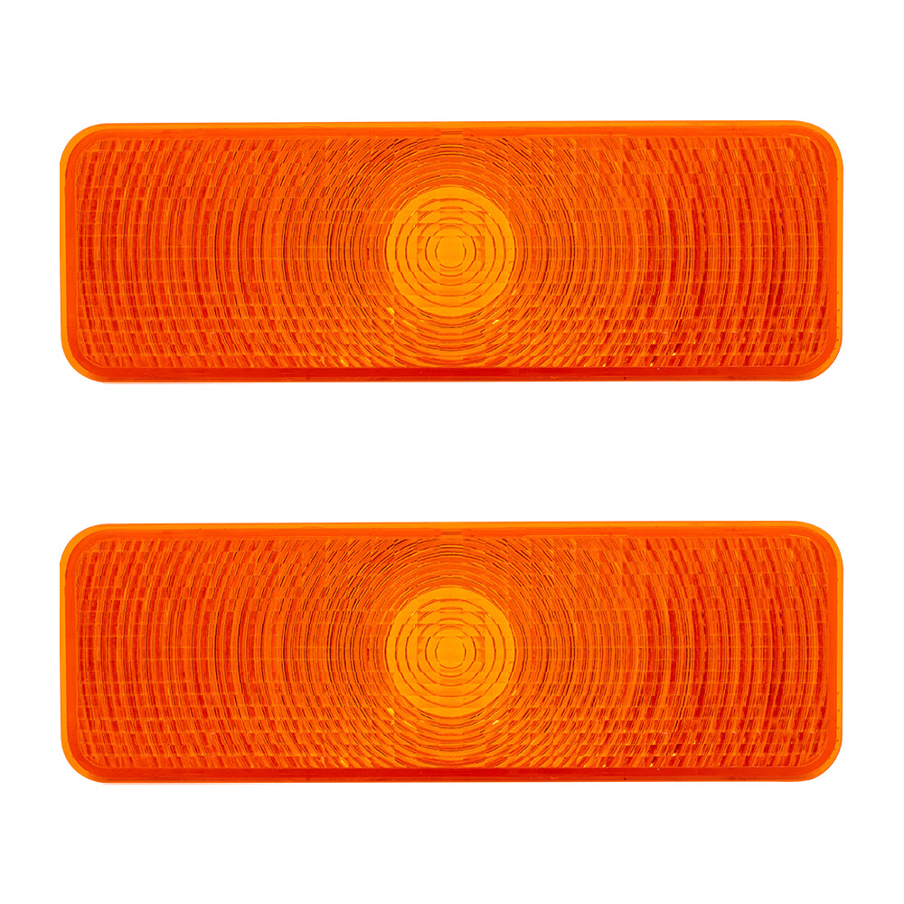 Brock Replacement Pair of Park Parking Turn Signal Marker Lights Lamps Compatible with 81-86 F100 F150 F250 F350 Pickup Truck Bronco