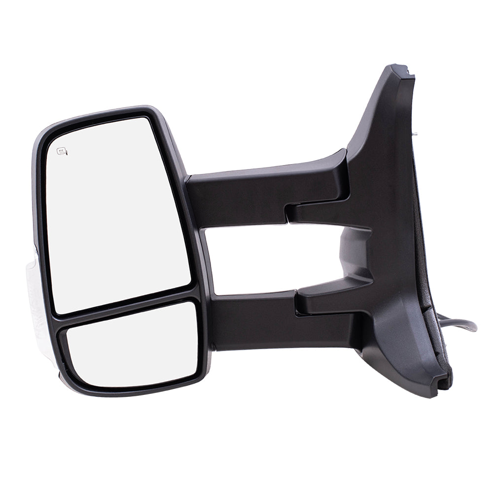 Replacement Set Driver and Passenger Side Mirrors Heated with Signal Dual Long Arms Compatible with 2015-2019 Transit Van with Low Roof