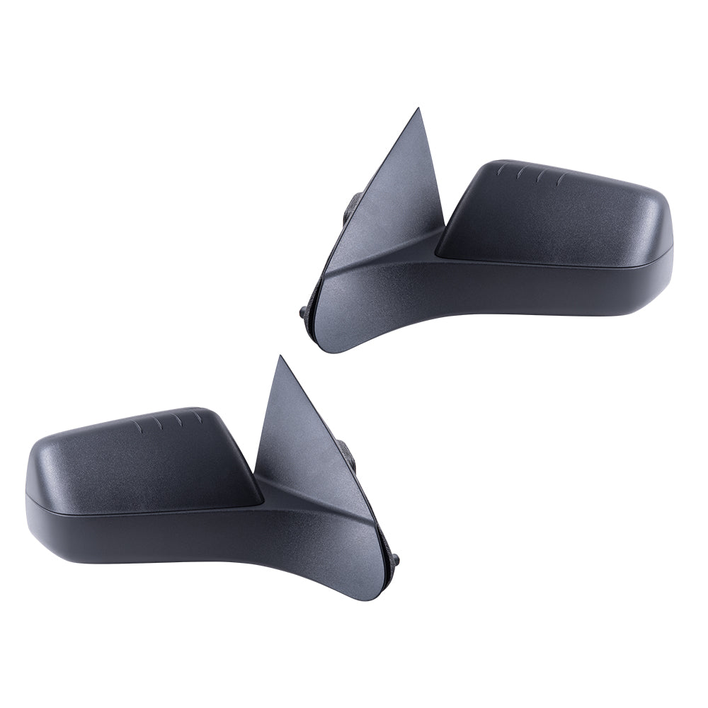 Brock Aftermarket Replacement Driver Left Passenger Right Power Mirror With Heat Textured Black Base With Textured Black Cover Set