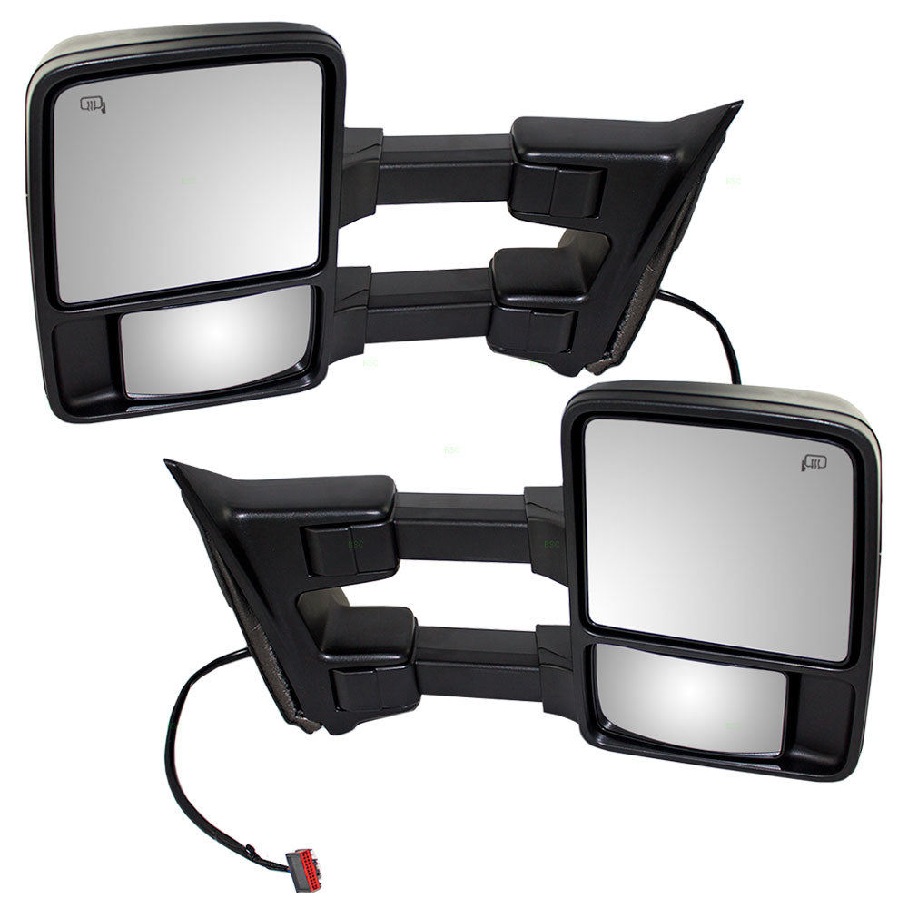 Power Towing Mirror for 2008 F-250 Super Duty Extendable Turn Signal Indicator Heated for 2008 F-350 Super Duty 8C3Z17683BC Set FO1320341