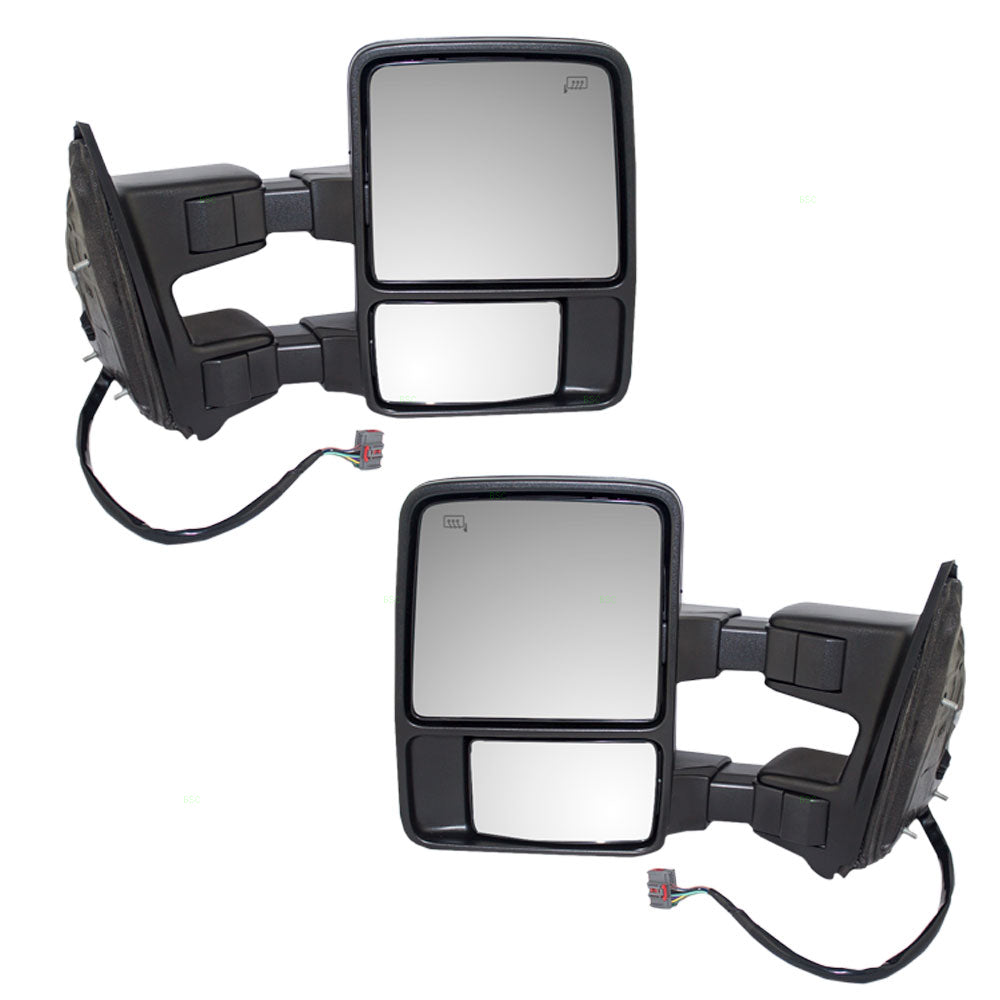 Power Towing Mirror for 2008-2010 F-250 Super Duty Extendable Turn Signal Indicator Memory Heated for 2008-2010 F-350 Super Duty 7C3Z17683EC Set FO1320356