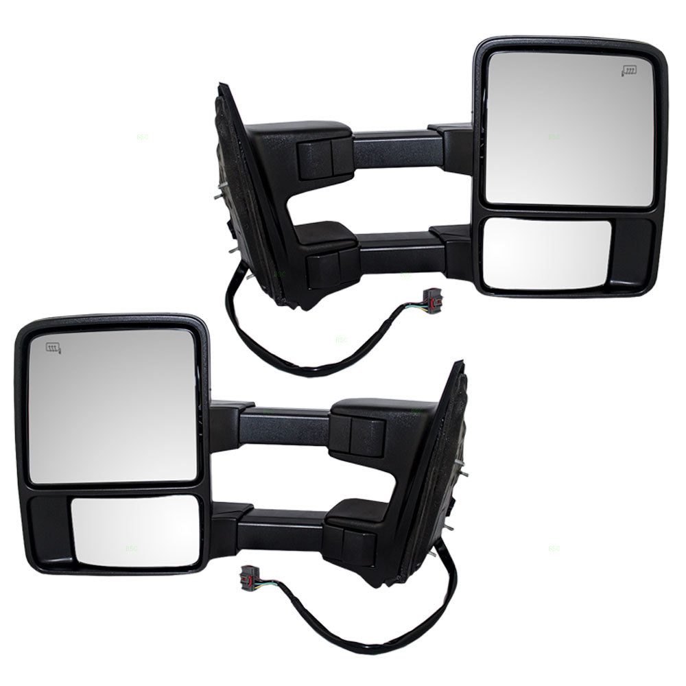 Power Towing Mirror for 2008-2010 F-250 Super Duty Extendable Turn Signal Indicator Memory Heated for 2008-2010 F-350 Super Duty 7C3Z17683EC Set FO1320356