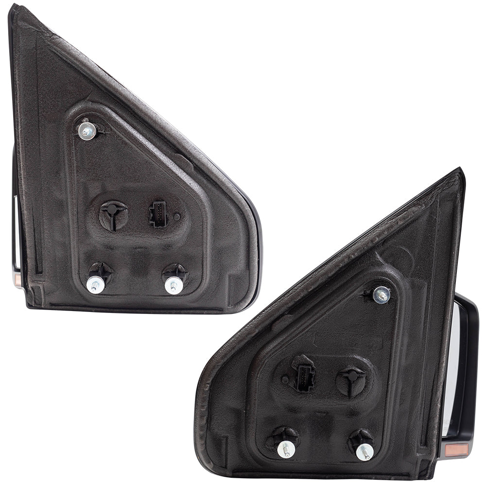 Brock Replacement Driver and Passenger Side Pedestal Type Power Mirrors Paint to Match Black with Heat, Signal, Memory, Reflector, Spotter Glass and Manual Folding Compatible with 2009-2014 F-150