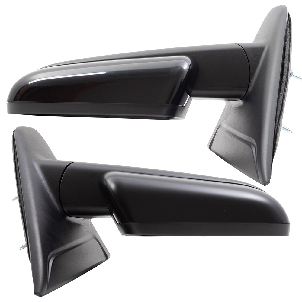 Brock Replacement Driver and Passenger Side Pedestal Type Power Mirrors Paint to Match Black with Heat, Signal, Memory, Reflector, Spotter Glass and Manual Folding Compatible with 2009-2014 F-150