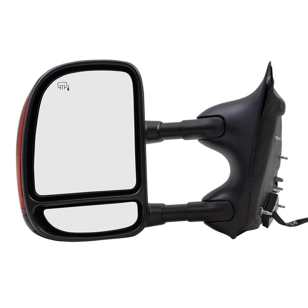 Power Towing Mirror for 2003-2005 Excursion Extendable Dual Arms-Double Swing Turn Signal Indicator Heated for 2003-2007 F-250 Super Duty for 2003-2007 F-350 Super Duty 4C3Z17D743CAA Left FO1320274