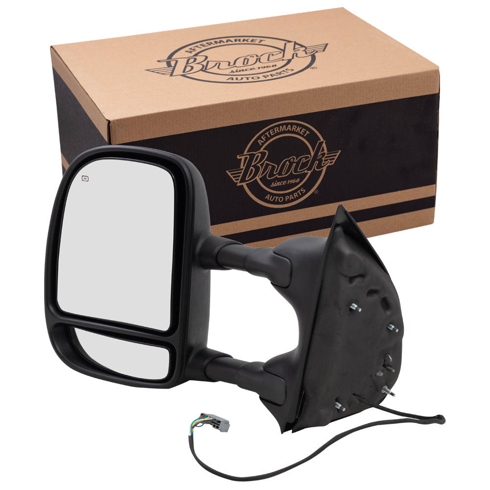 Power Towing Mirror for 2003-2005 Excursion Extendable Dual Arms-Double Swing Turn Signal Indicator Heated for 2003-2007 F-250 Super Duty for 2003-2007 F-350 Super Duty 4C3Z17D743BAA Left FO1320268