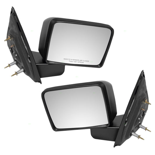 Brock Aftermarket Replacement Driver Left Passenger Right Manual Mirror Set Textured Black Compatible with 2004-2008 Ford F-150