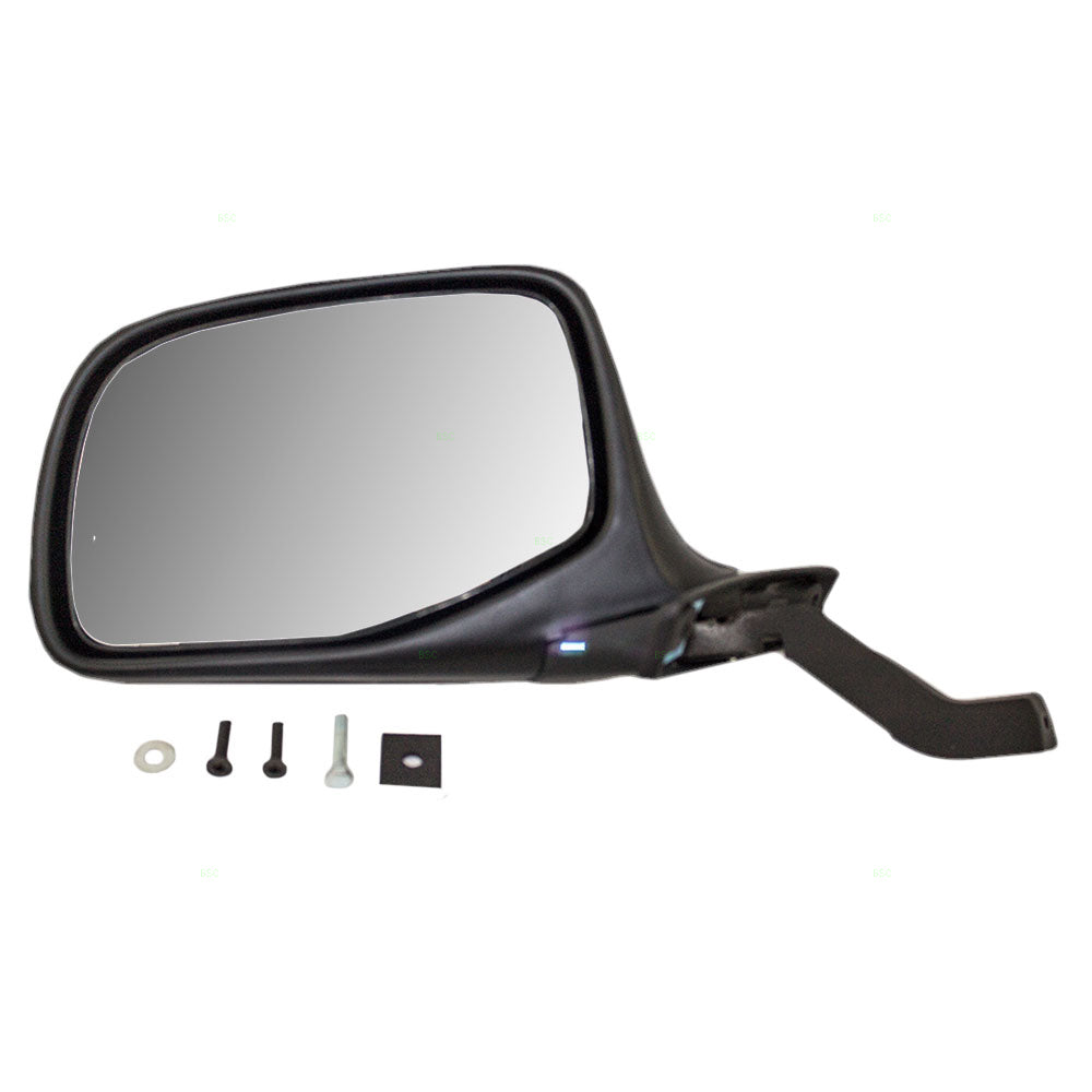 Drivers Manual Side View Paddle Type Mirror Black & Chrome Replacement for 1992-1997 F150 F250 F350 Pickup Truck 1992-1996 Bronco