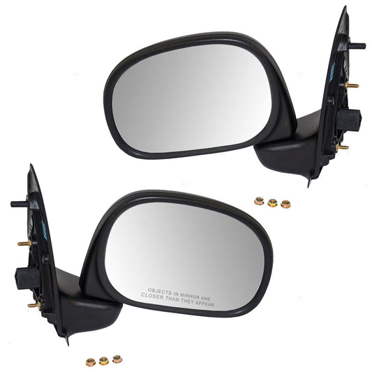 Brock Replacement Driver and Passenger Side Manual Mirrors Textured Black Compatible with 1997-2002 F-150 Built through 2/10/2002 ONLY & 1997-1999 F-250 Light Duty