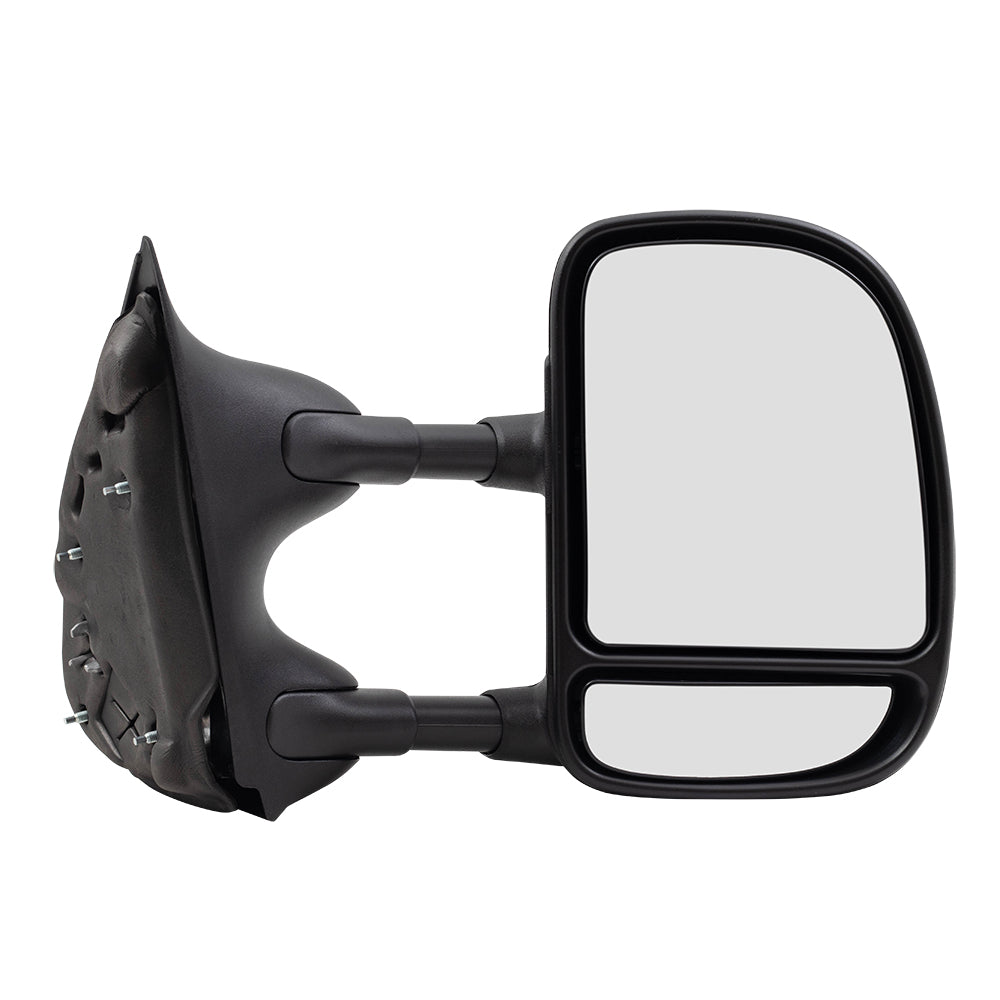 Brock Replacement Driver and Passenger Manual Tow Side Mirrors Telescopic Dual Arms Double Swing Compatible with 1999-2007 Super Duty Pickup Truck 3C3Z17683AAA 3C3Z17682AAA