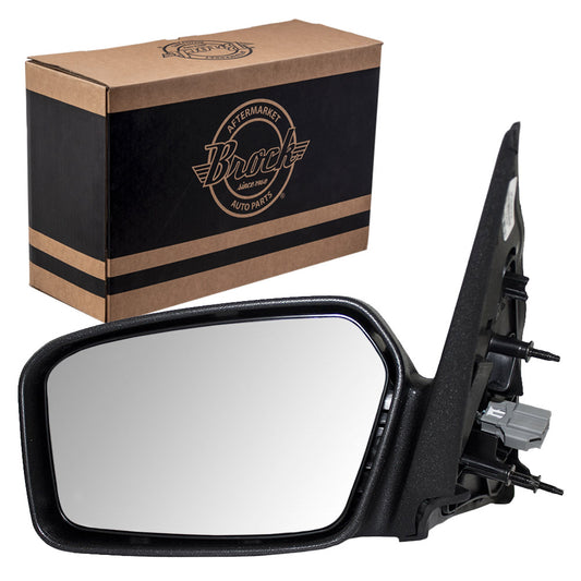Drivers Power Side View Mirror Textured Base with Smooth Cover Replacement for 2006-2010 Fusion Milan 6E5Z17683A