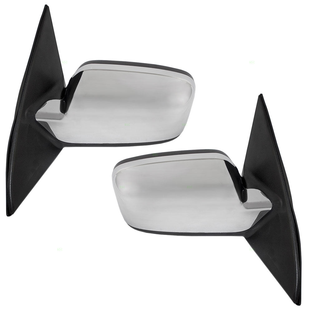 Replacement Driver and Passenger Power Side Mirrors Heated Memory Puddle Lamp Black Base w/ Chrome Cover Compatible with 07-12 MKZ