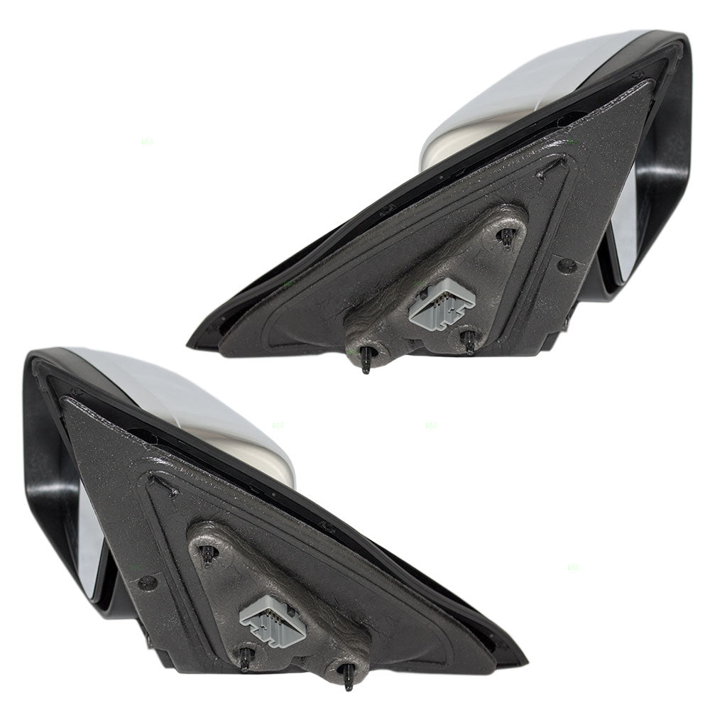Replacement Driver and Passenger Power Side Mirrors Heated Memory Puddle Lamp Black Base w/ Chrome Cover Compatible with 07-12 MKZ