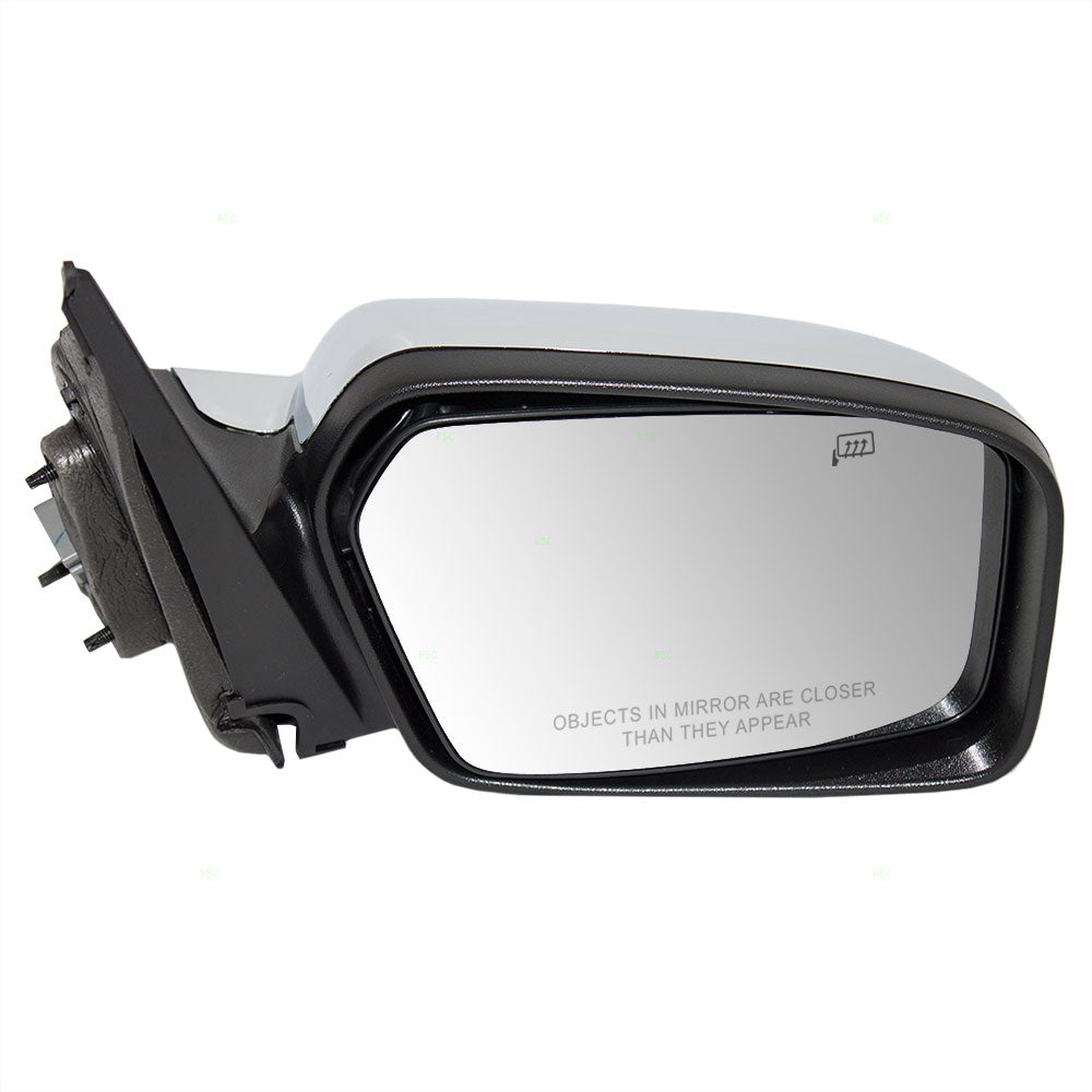 Replacement Passengers Power Side View Mirror Heated Memory Puddle Lamp Black Base w/ Chrome Cover Compatible with 07-10 MKZ
