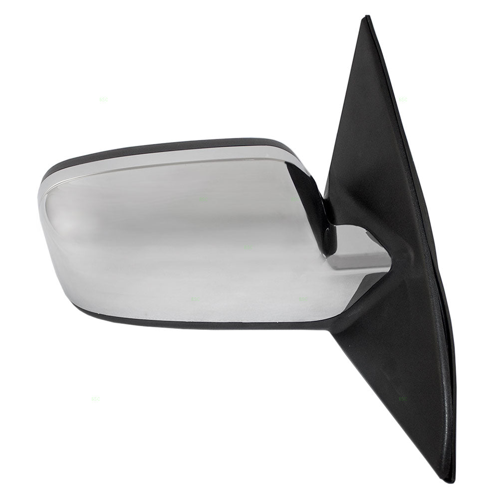 Replacement Passengers Power Side View Mirror Heated Memory Puddle Lamp Black Base w/ Chrome Cover Compatible with 07-10 MKZ