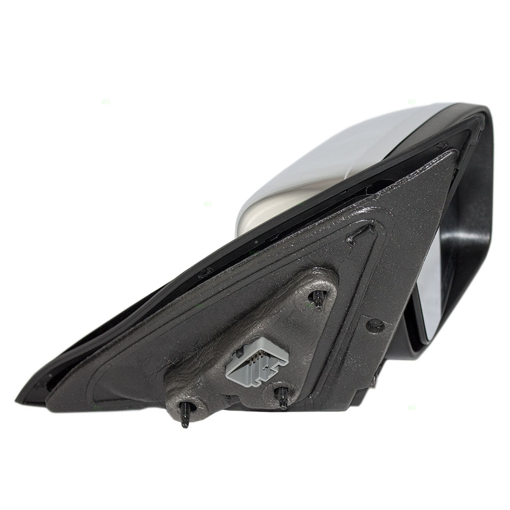 Replacement Passengers Power Side View Mirror Heated Memory Puddle Lamp Black Base w/ Chrome Cover Compatible with 07-10 MKZ