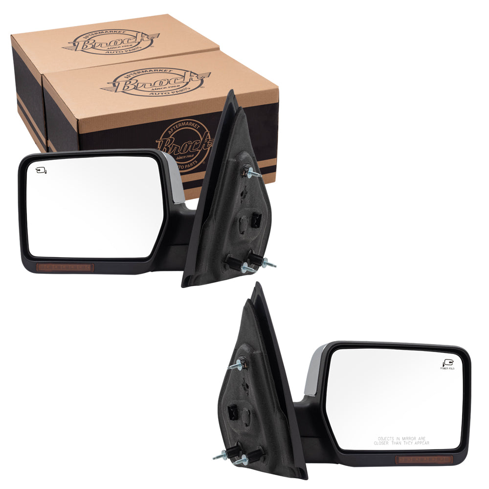 Power Mirror for 2007-2008 F-150 Turn Signal Indicator Puddle Lamp Memory Heated Power Fold for 2007-2008 Mark LT 8L3Z17683AA Set FO1320372