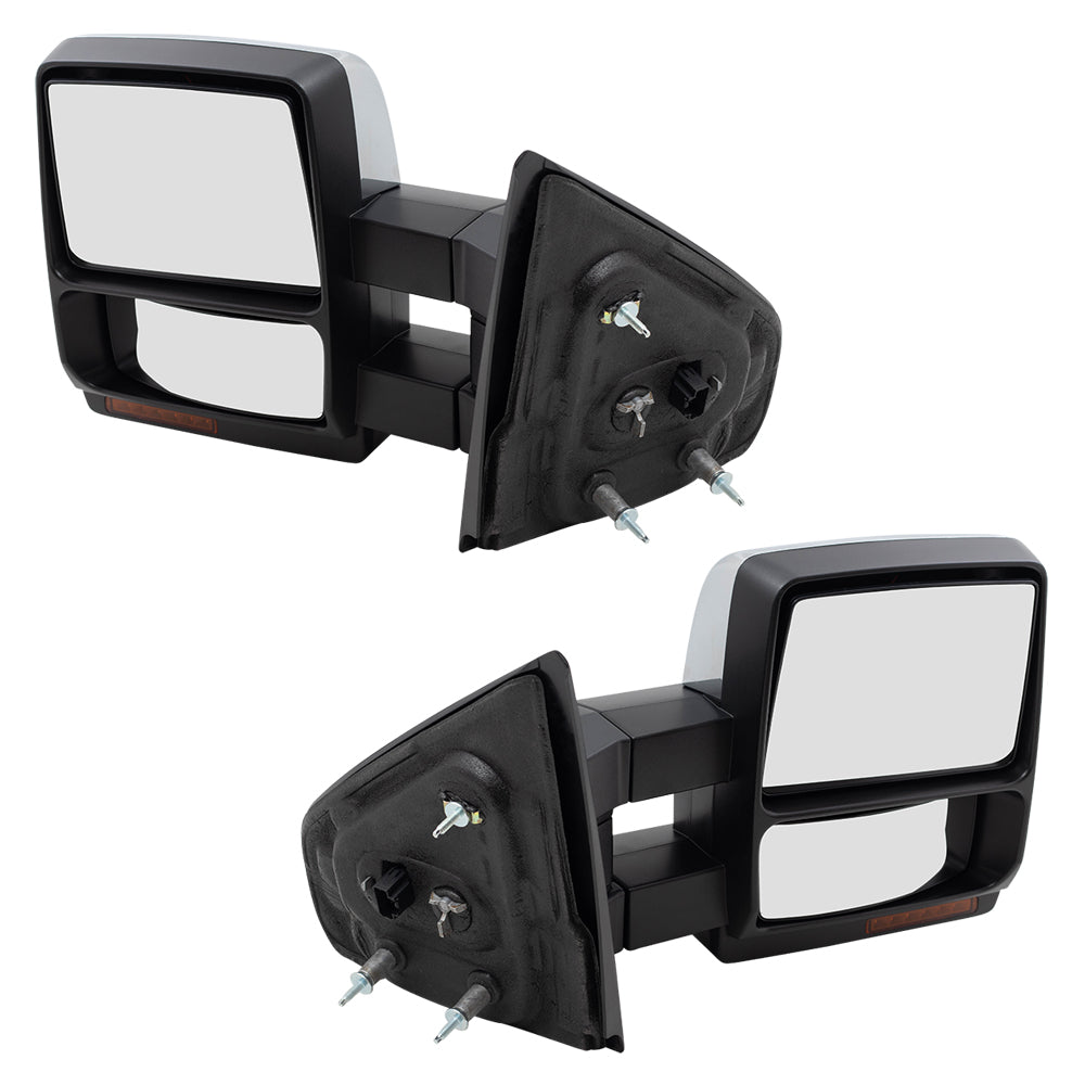 Power Mirror for 2008-2014 F-150 Extendable Turn Signal Indicator Puddle Lamp Memory Heated 9L3Z17683EC Set FO1320388