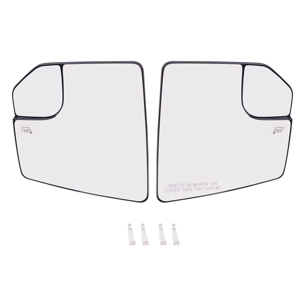 Brock Aftermarket Replacement Driver Left Passenger Right Mirror Glass & Base Set with Heat-Spotter Glass without Memory-Auto Dim Compatible with 2015-2020 Ford F-150