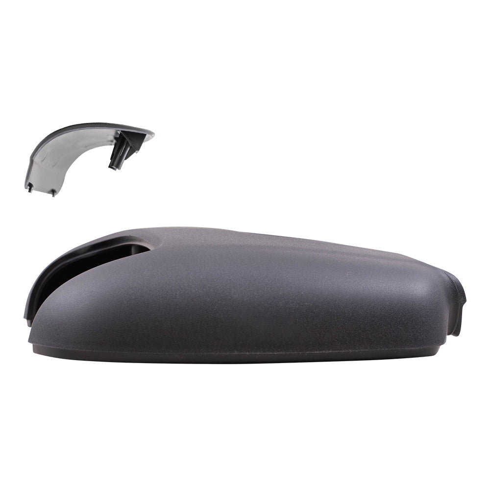 Brock Replacement Passenger Side Long Mirror Arm Cover and Turn Signal Hole Cover Textured Black Compatible with 2015-2020 Transit