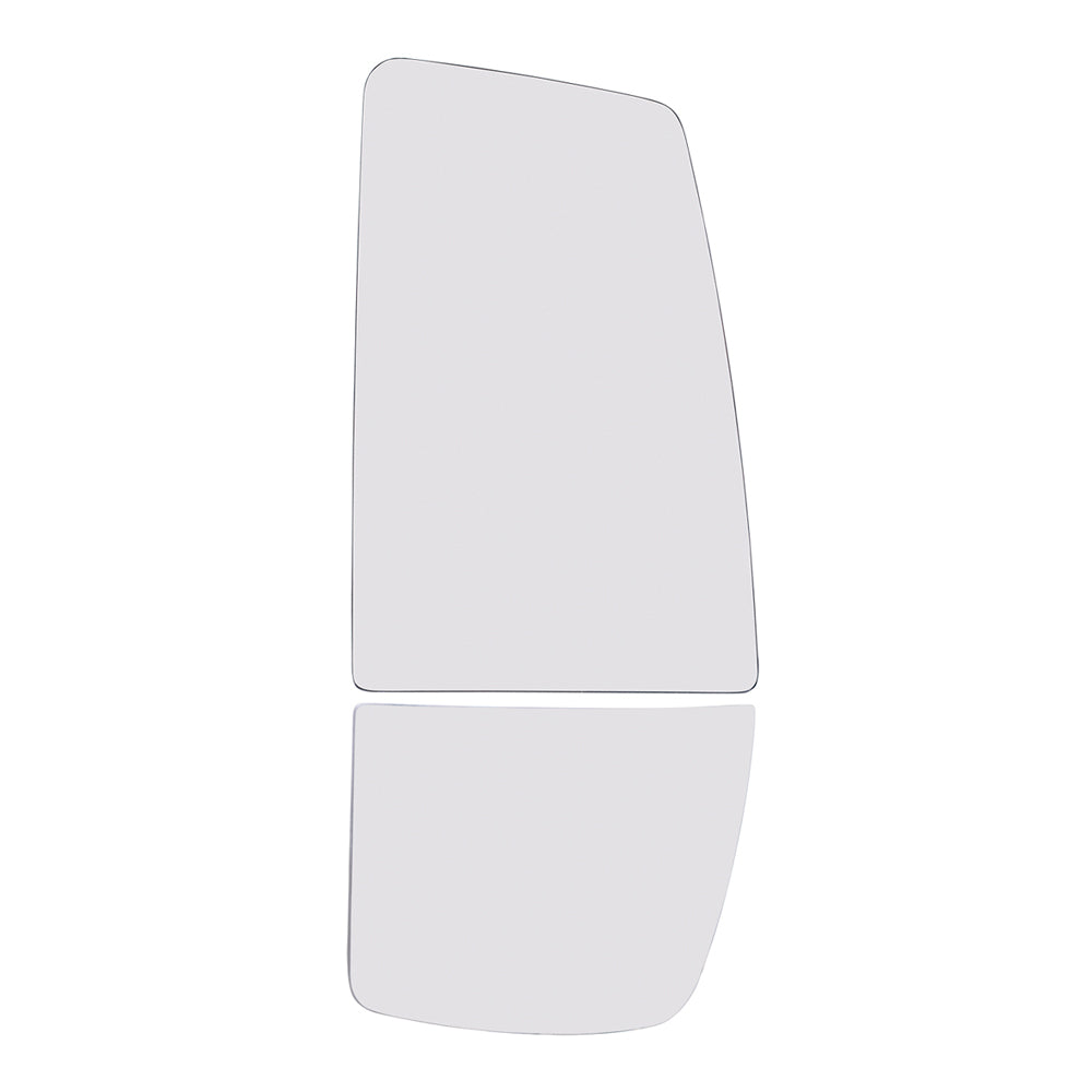 Brock Replacement Driver Side Upper and Lower Tow Mirror Glass Set without Heat Compatible with 2016-2019 F-650 SD & 2016-2019 F-750 SD