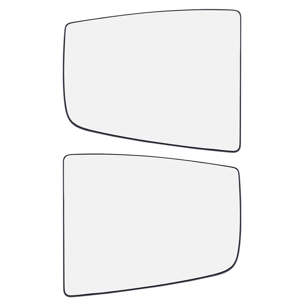 Brock Replacement Driver and Passenger Side Upper Tow Mirrors Glass & Base without Heat Compatible with 2015-2020 Transit
