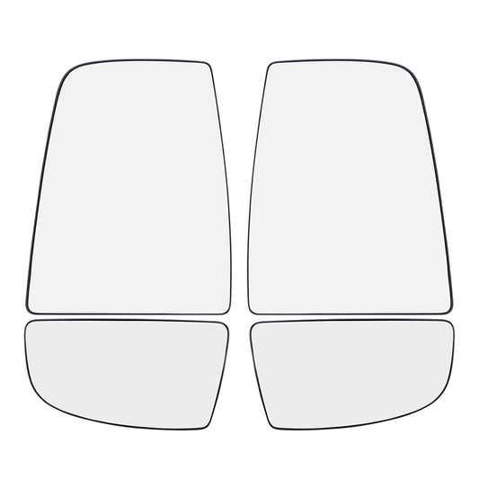 Brock Replacement Driver and Passenger Side Tow Mirrors Glass & Base 4 Piece Set Compatible with 2015-2020 Transit