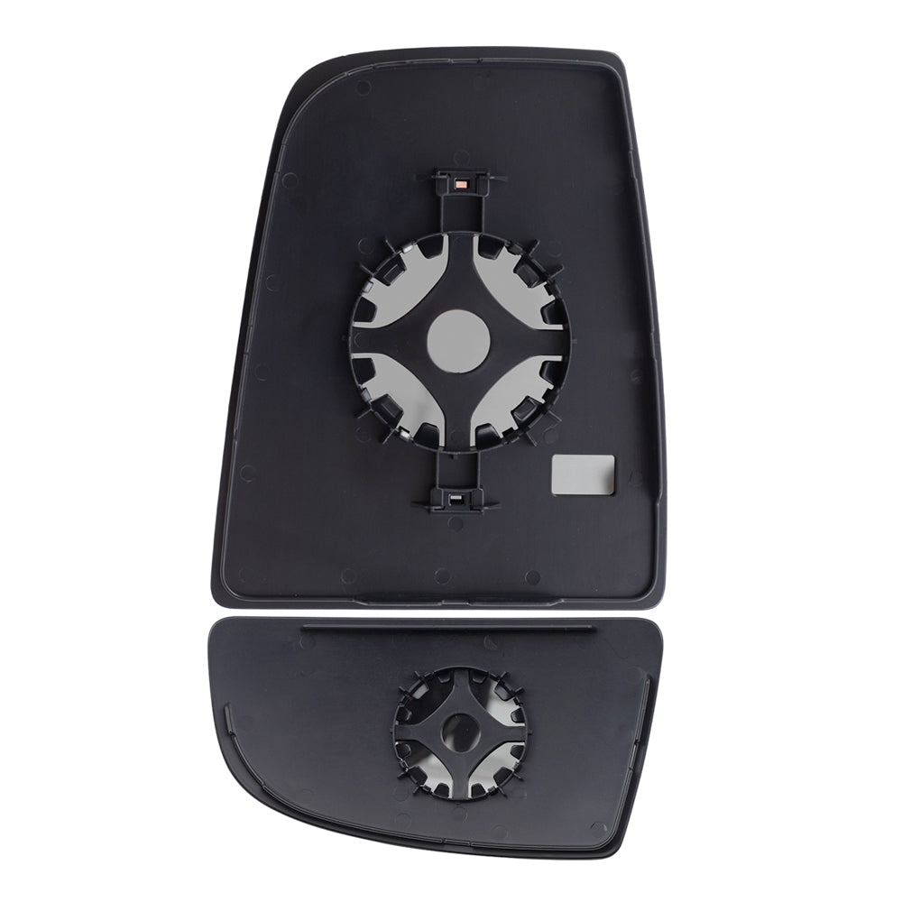 Brock Replacement Passenger Side Upper and Lower Tow Mirrors Glass & Base Set Compatible with 2015-2020 Transit