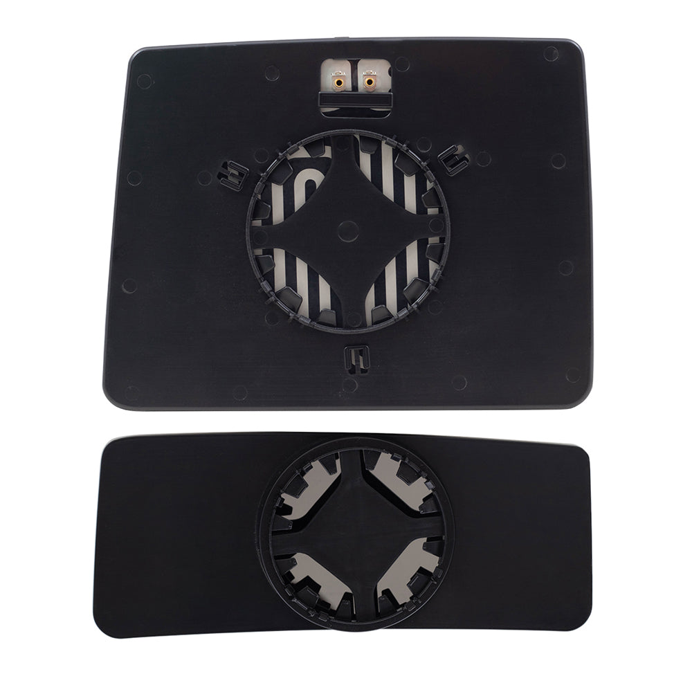 Brock Replacement Passengers Upper and Lower Tow Mirror Glass and Bases with Heat Compatible with 07-12 F150 F-150 7L3Z17K707C 7L3Z17K707E