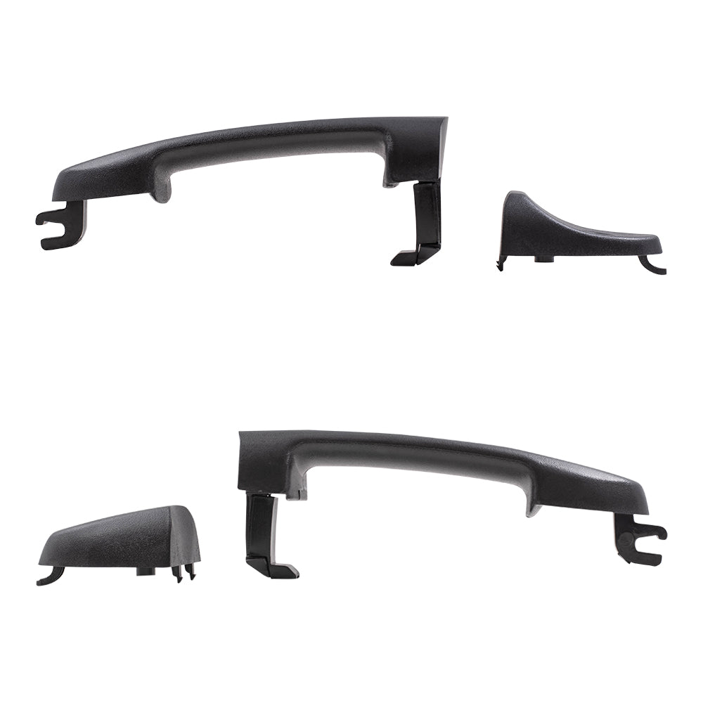Brock Replacement Pair Set Outside Front Door Handles & Caps Textured Compatible with 01-12 Escape Mariner Tribute & Hybrid ZZCA58413A70 AL8Z78218B08AA