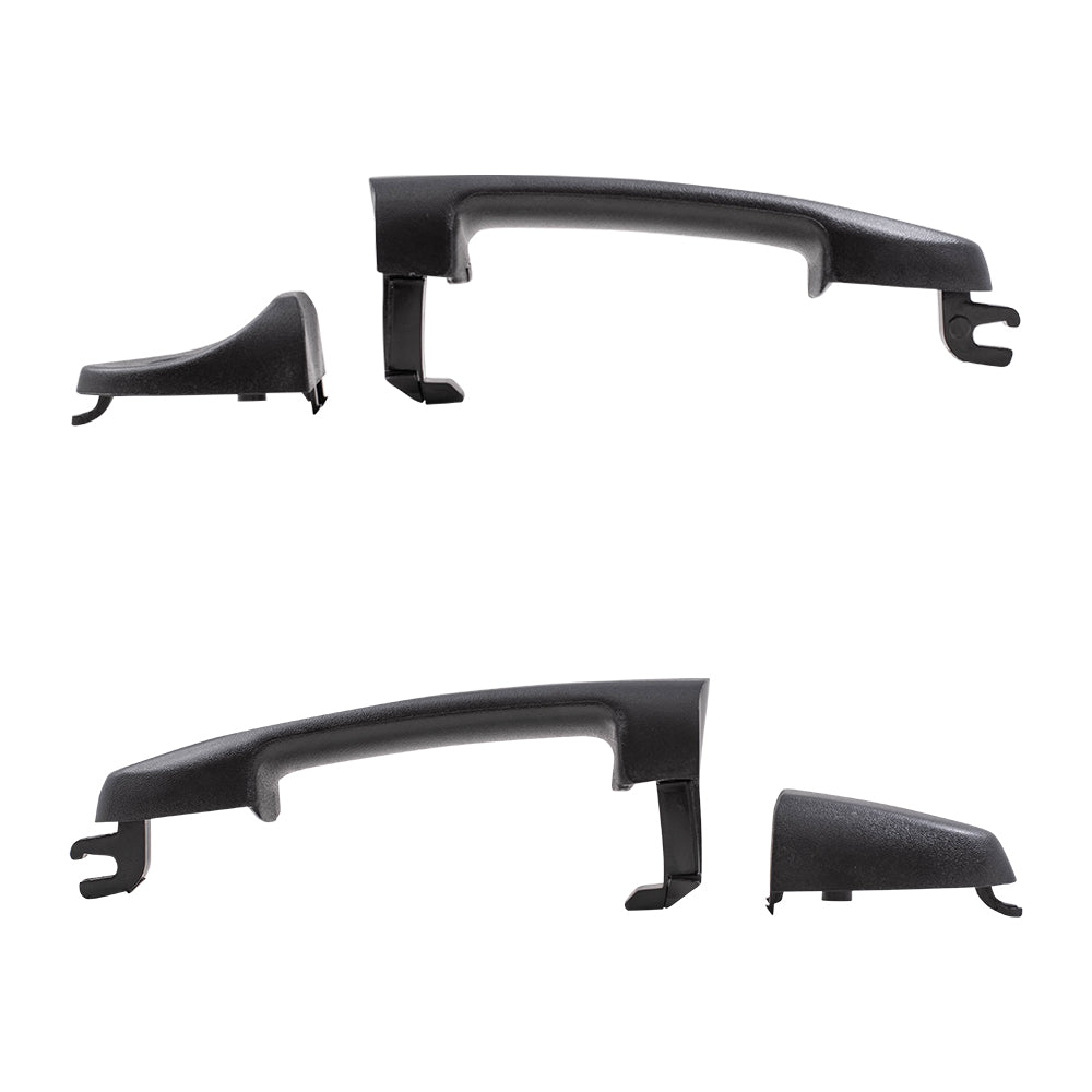 Brock Replacement Pair Set Outside Front Door Handles & Caps Textured Compatible with 01-12 Escape Mariner Tribute & Hybrid ZZCA58413A70 AL8Z78218B08AA