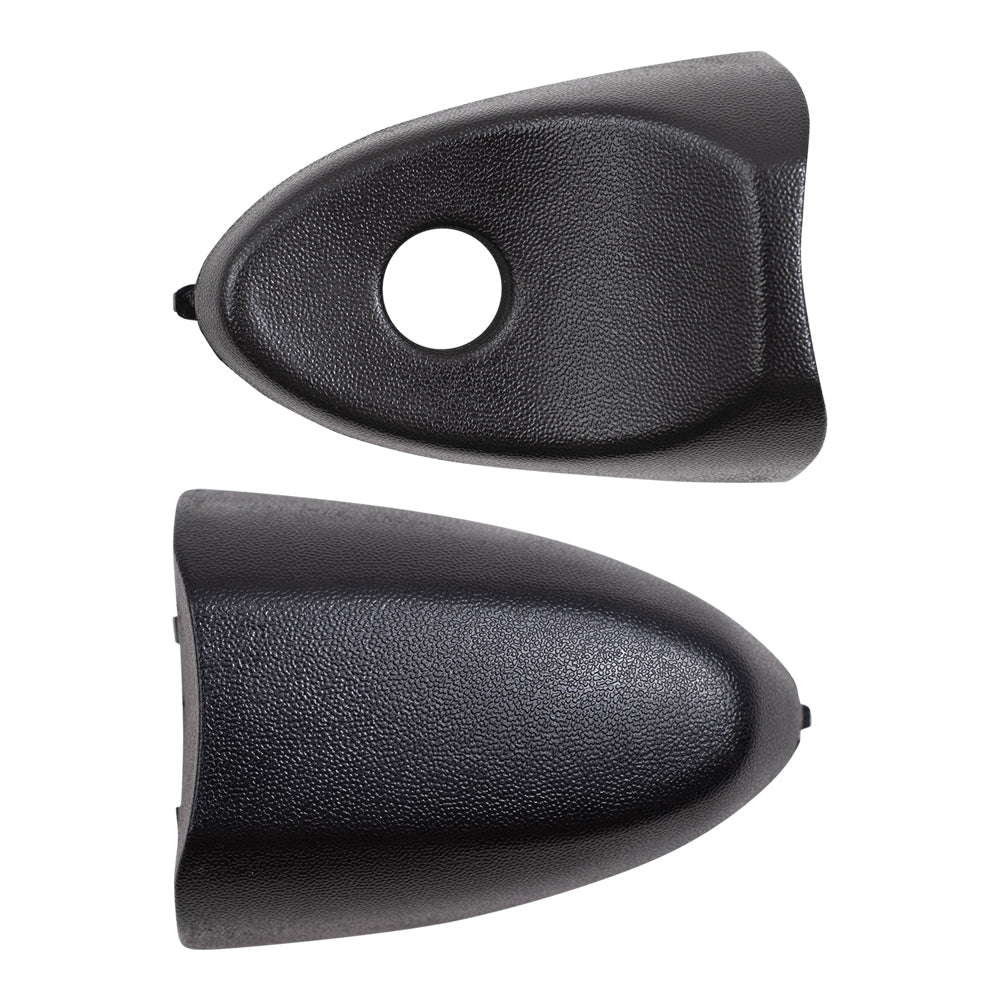 Brock Replacement Pair Set Outside Front Door Handles & Caps Textured Compatible with 01-12 Escape Mariner Tribute & Hybrid ZZCA58413A70 AL8Z78218B08AA