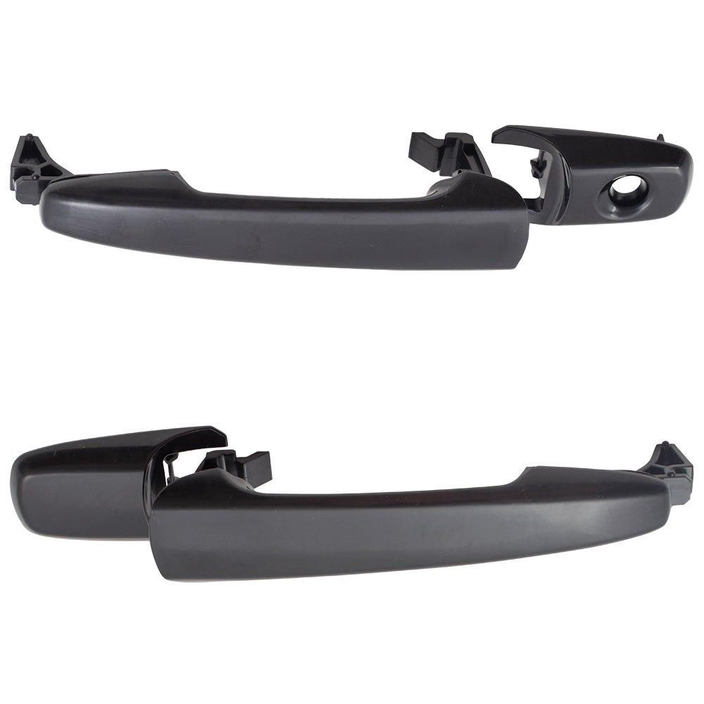 Brock Replacement Pair Set Outside Door Handles Front w/ Cap Compatible with 06-12 Fusion Milan MKZ Zephyr replaces AE5Z5422404AA