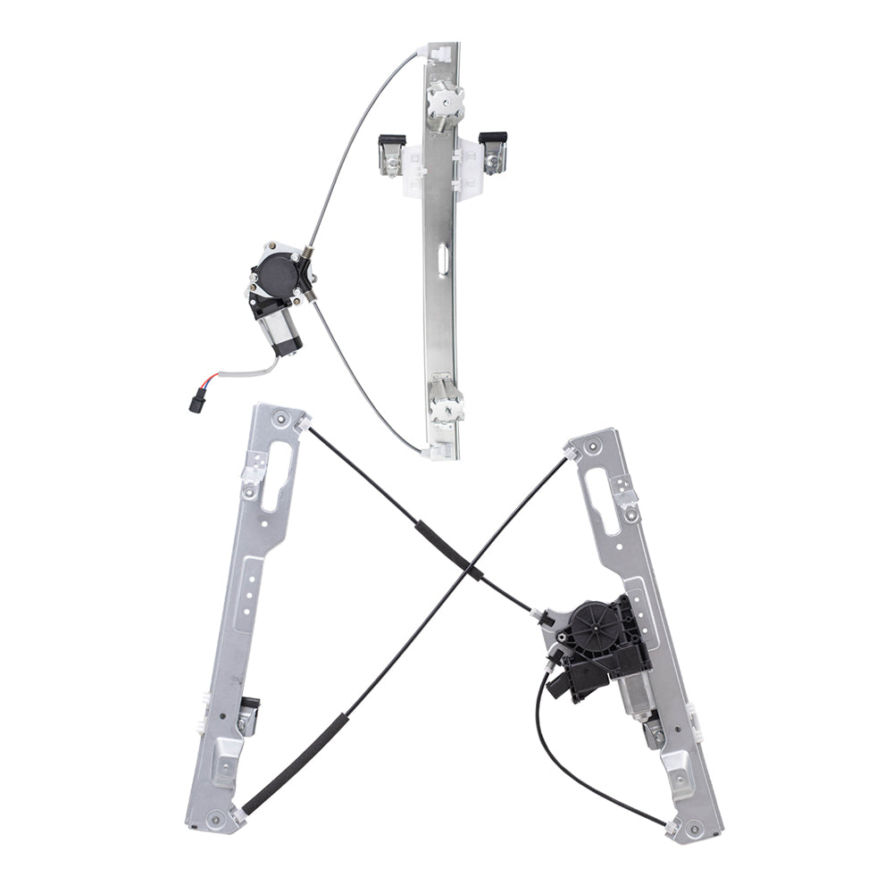 Brock Aftermarket Replacement Part Front & Rear Driver Side Power Window Regulators w/Motor Set Compatible with 2011-2014 Ford F-150 Extended Cab ONLY