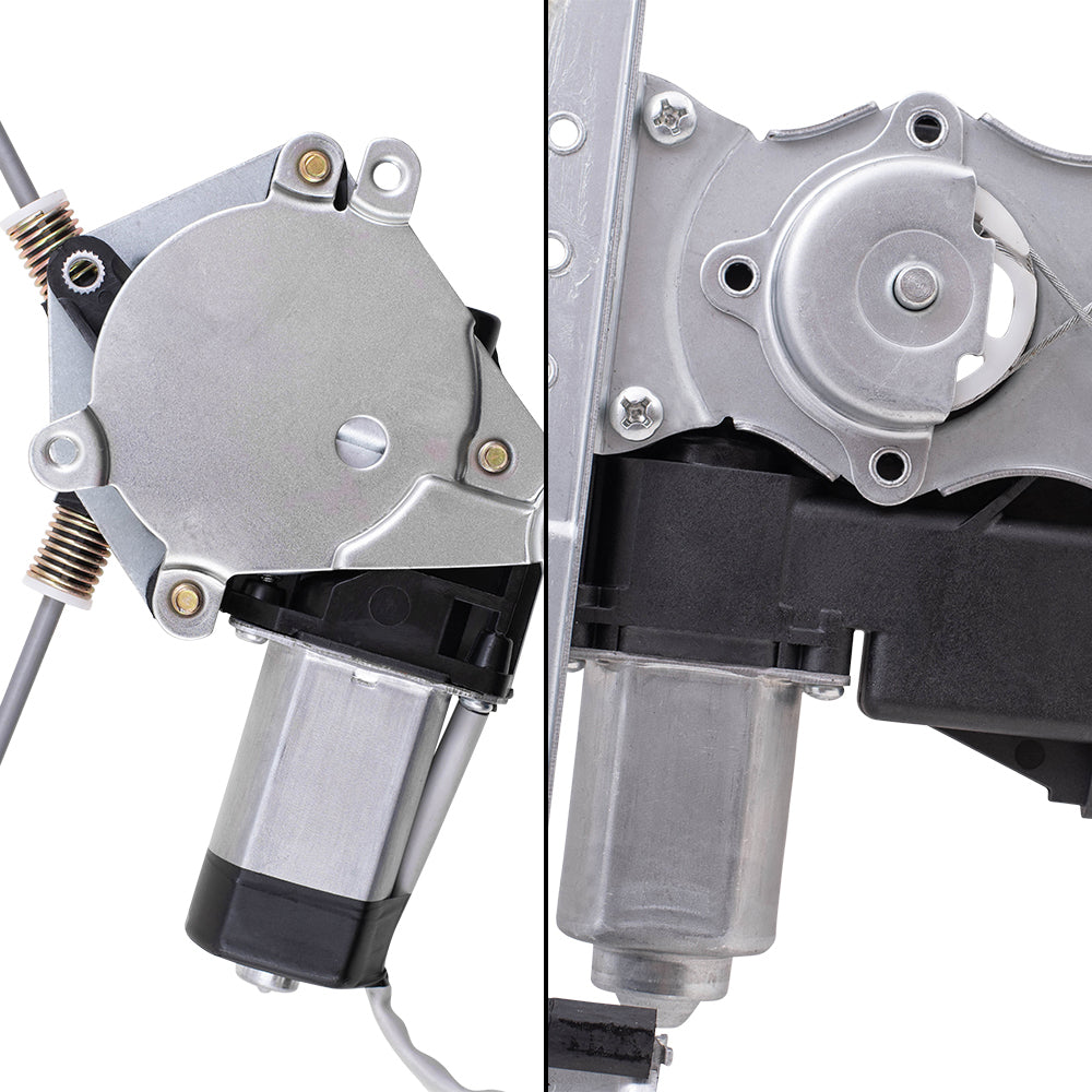 Brock Aftermarket Replacement Part Front & Rear Driver Side Power Window Regulators w/Motor Set Compatible with 2011-2014 Ford F-150 Extended Cab ONLY