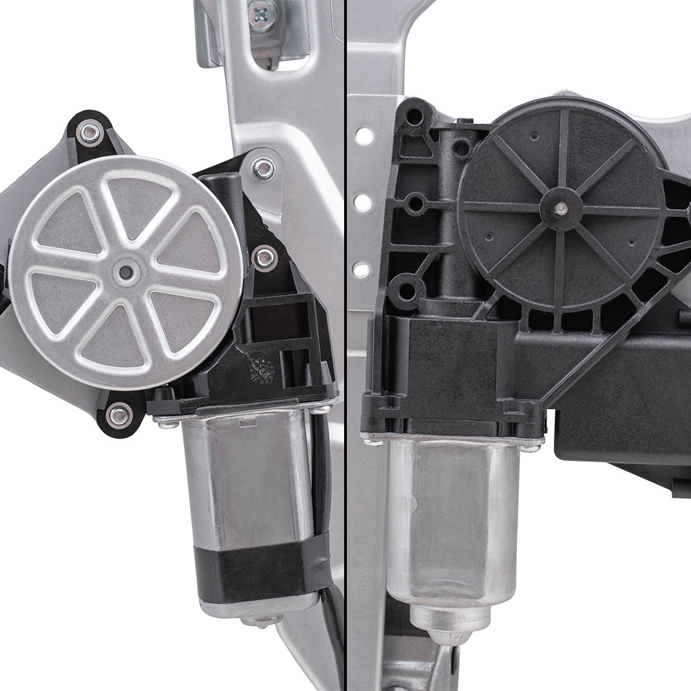 Brock Aftermarket Replacement Part Driver & Passenger Side Power Window Regulators w/Motor 4 Piece Set Compatible with 2011-2014 Ford F-150 Crew Cab ONLY