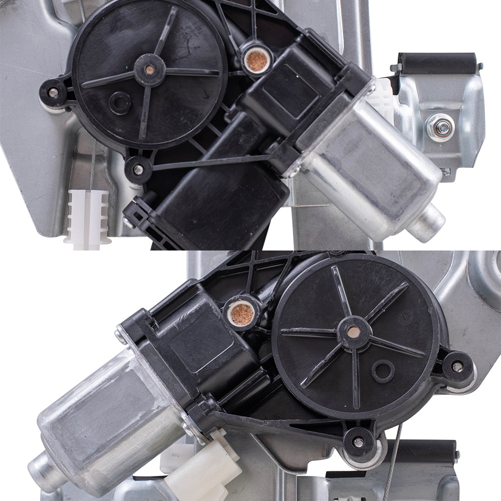 Brock Replacement Driver and Passenger Side Power Window Regulators with Motor-6 Pin Connector and One-touch Open/Close 4 Piece Set Compatible with 2013-2019 Escape