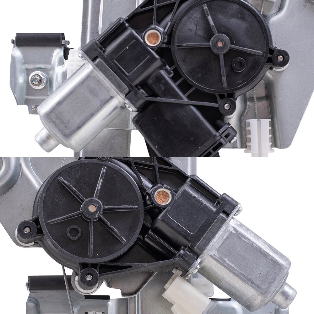Brock Replacement Passenger Side Front and Rear Power Window Regulators with Motor-6 Pin Connector and One-touch Open/Close Compatible with 2013-2019 Escape