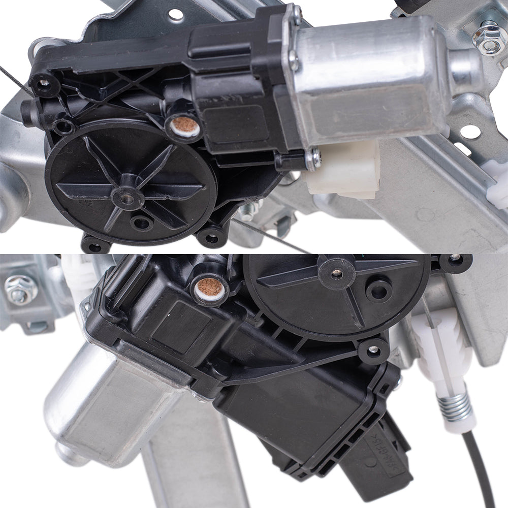 Brock Replacement Passenger Side Front and Rear Power Window Regulators with Motor-6 Pin Connector and One-touch Open/Close Compatible with 2013-2019 Escape