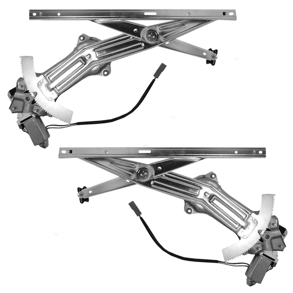 Brock Replacement Driver and Passenger Front Power Window Lift Regulators & Motor Assemblies Compatible with 1994-2004 Mustang