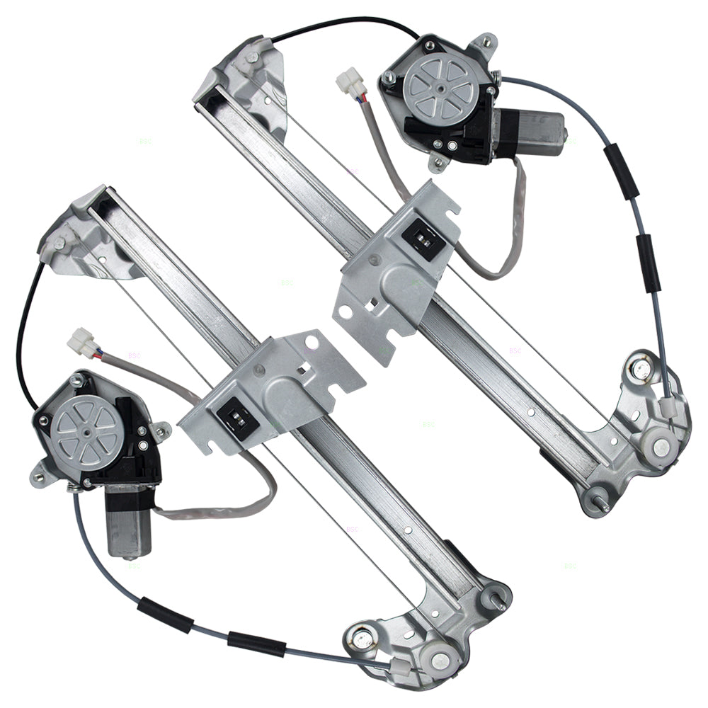 Brock Replacement Pair Set Front Power Window Lift Regulators w/ Motors Assemblies Compatible with 1998-2003 Escort ZX2 Escort F8CZ6323209BA F8CZ6323208BA