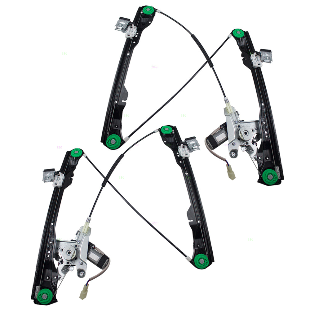 Brock Replacement Pair Set Front Power Window Lift Regulators w/ Motors Assemblies Compatible with 2008-2011 Focus Sedan 8S4Z5423395AA 8S4Z5423200BA