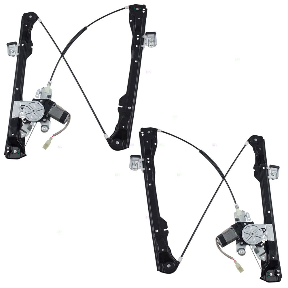 Brock Replacement Pair Set Front Power Window Lift Regulators w/ Motors Assemblies Compatible with 2008-2011 Focus Sedan 8S4Z5423395AA 8S4Z5423200BA