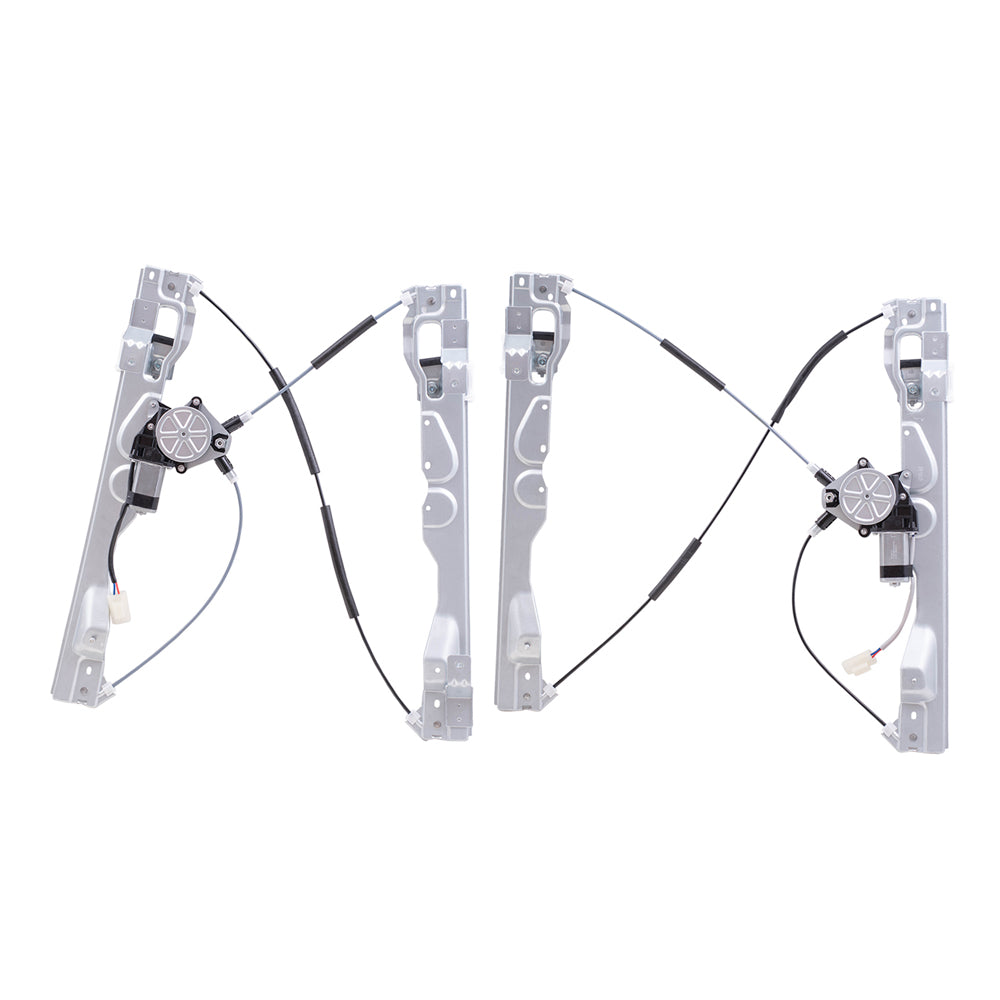 Brock Aftermarket Replacement Front and Rear Driver Left Power Window Regulators with Motor Compatible with 2009-2010 Ford F-150