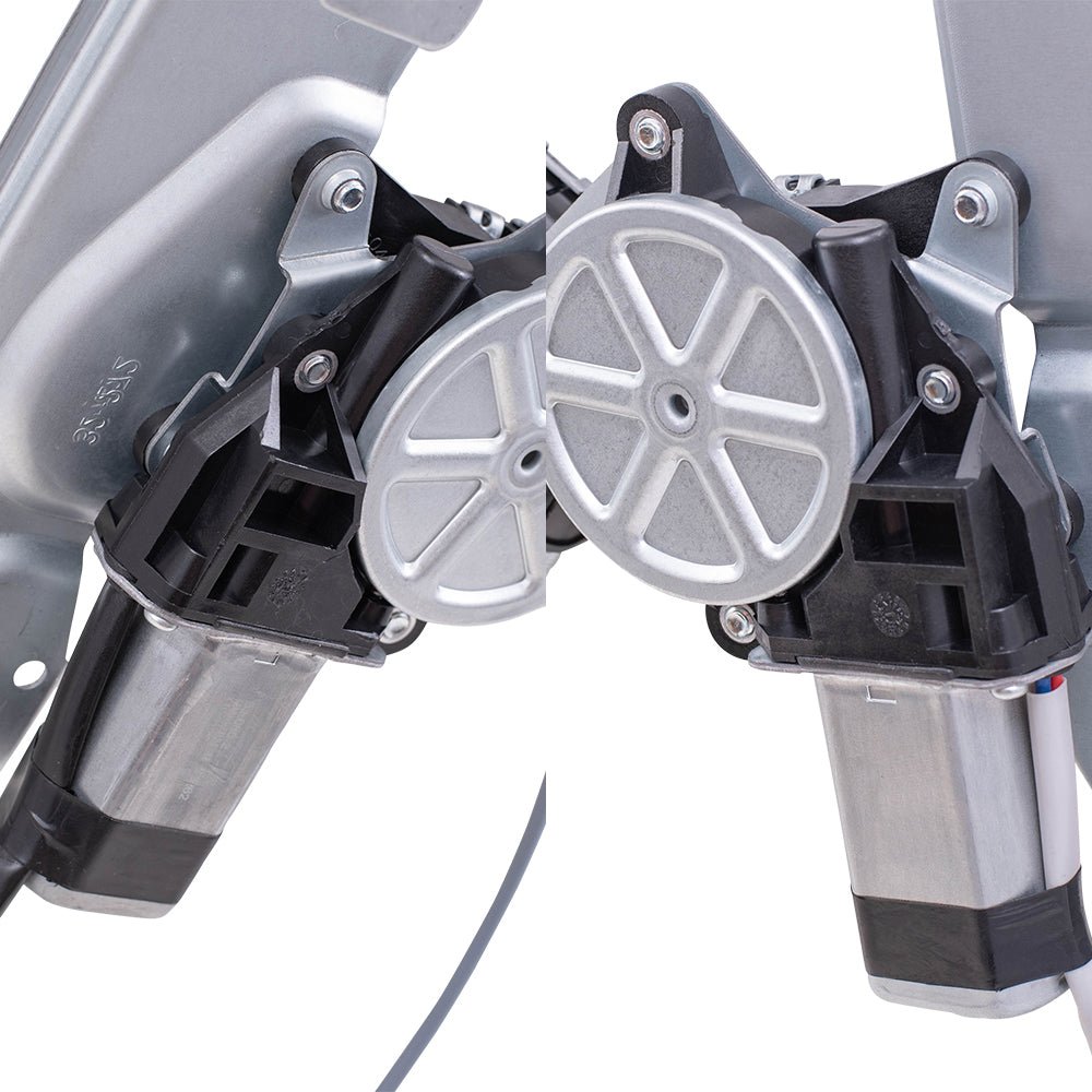 Brock Aftermarket Replacement Front and Rear Driver Left Power Window Regulators with Motor Compatible with 2009-2010 Ford F-150
