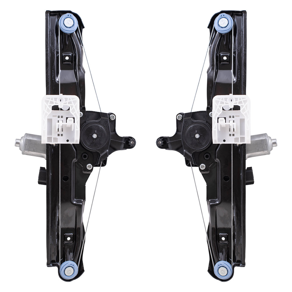 Brock Aftermarket Replacement Rear Driver Left Passenger Right Power Window Regulator Set with Motor-6 Pin Connector and One-touch Open/Close Compatible with 2012-2018 Ford Focus