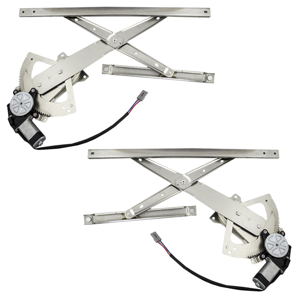 Brock Replacement Pair Front Power Window Regulators with Motors Compatible with 1991-2001 Explorer