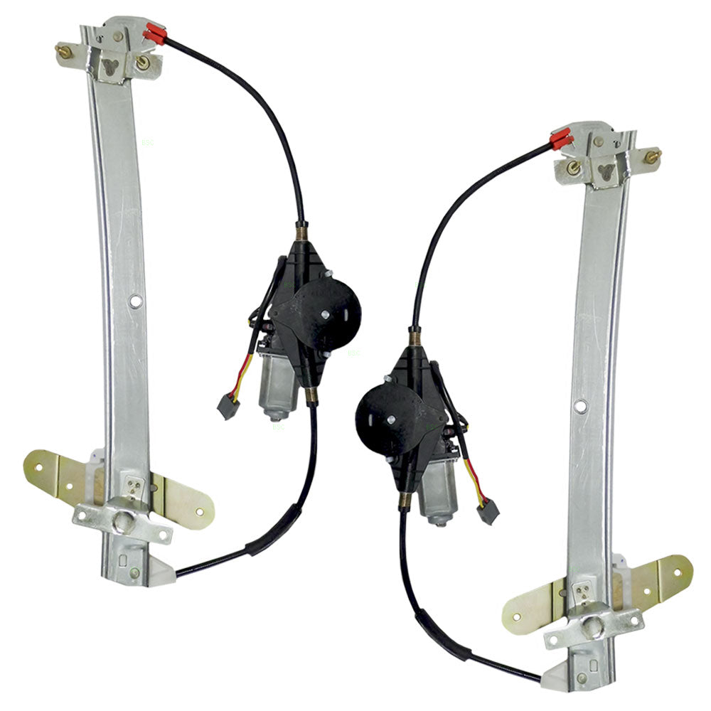 Brock Replacement Driver and Passenger Front Power Window Lift Regulators & Motor Assemblies Compatible with 1992-2011 Crown Victoria Grand Marquis