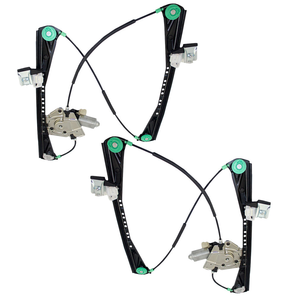 Brock Replacement Driver and Passenger Front Power Window Lift Regulators & Motors Compatible with 2000-2002 LS S Type YW4Z5423209 AAXR848082